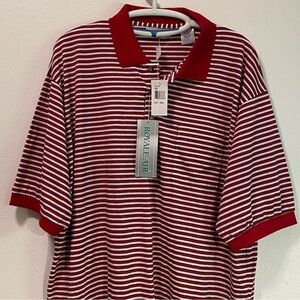 Royale Air Shirt Mens‎ Size XXL New Red Collared Pull Over Polo Stripes